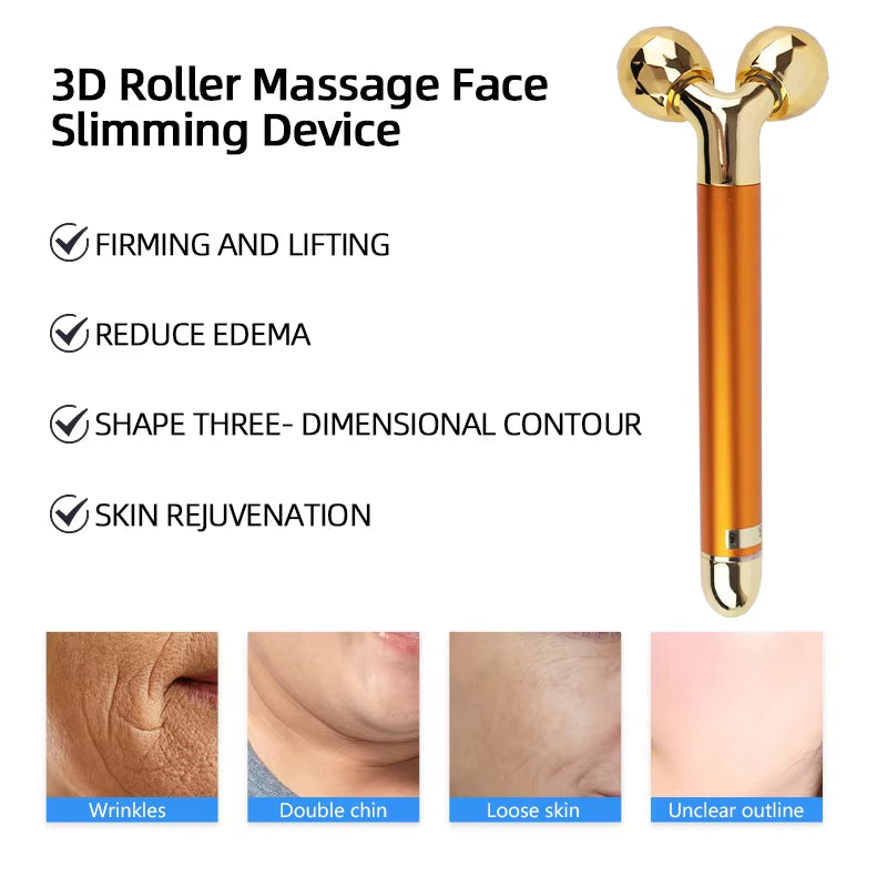 Skin Care Permanent Beauty Tool Gold Beauty Roller Lifting and Pulling Facial Skin Slimming Tools Facial Wrinkles Lesen Beauty