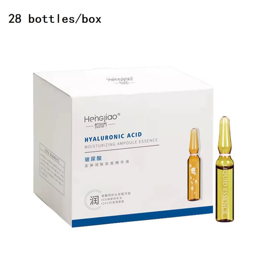 28 Bottles Fullerene Hyaluronic Acid Ampoule Face Serum Shrink Pores Anti-Ance Nicotinamide Whitening Moisturizing Wrinkle