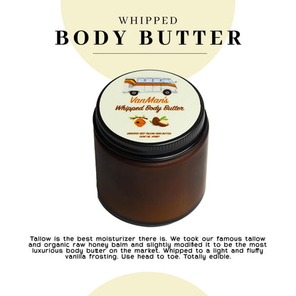 Vanman'S - Whipped Tallow - Body Butter with No Essential Oils - Body Moisturizer with Grass-Fed/Finished Beef Tallow for Skin - Organic Shea Butter, Cold Pressed Olive Oil and Raw Honey - 4 Oz