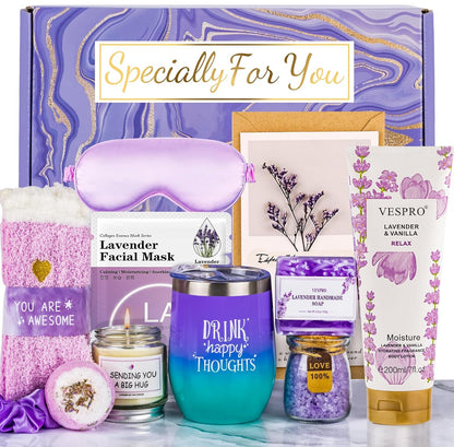 Birthday Gifts for Women, Get Well Soon Gifts for Women, Care Package for Women, Gift Baskets for Women, Bath Relaxing Spa Set Gift Basket for Her, Self Care Gifts for Women Who Have Everything