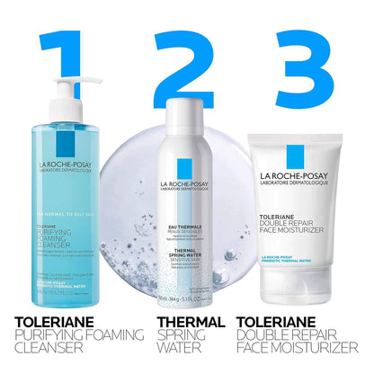 Toleriane Purifying Foaming Facial Cleanser, Oil Free Face Wash for Oily Skin and for Sensitive Skin with Niacinamide, Pore Cleanser Won’T Dry Out Skin, Unscented